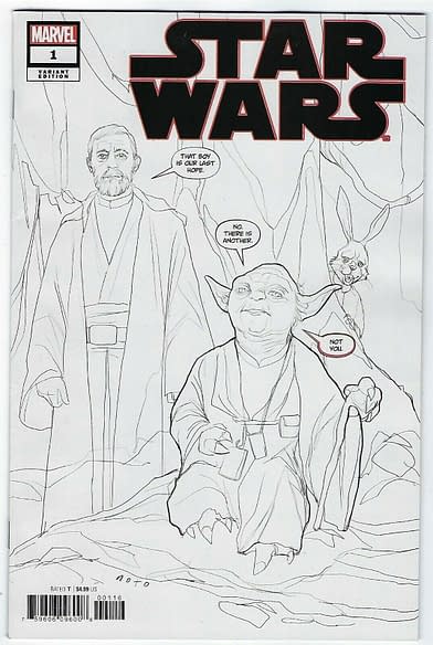 Yoda disses jaxxon on phil notos party and sketch variant covers for star wars