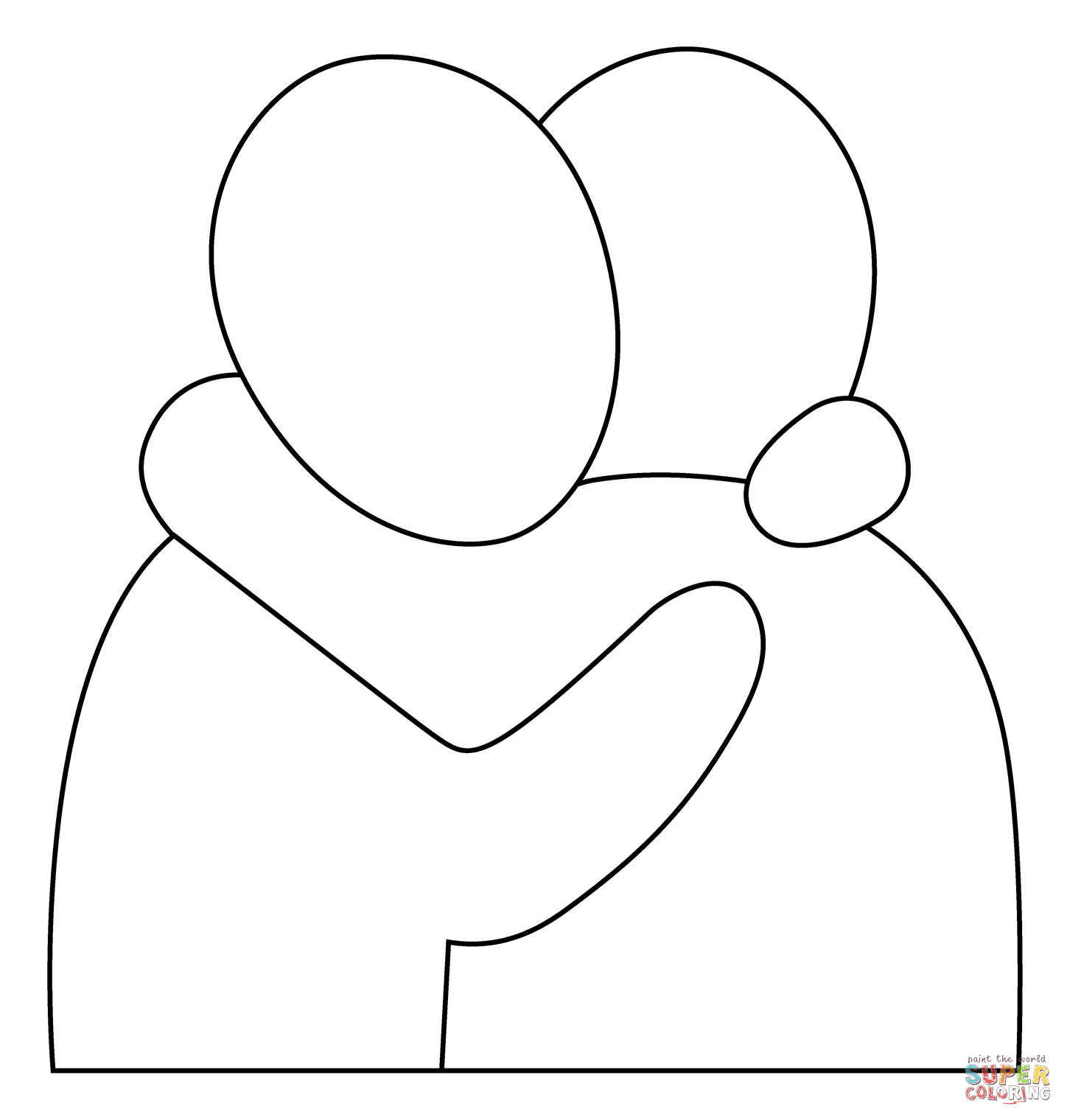 People hugging emoji coloring page free printable coloring pages