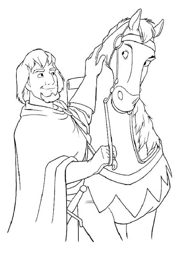 Phoebus and his horse in the hunchback of notre dame coloring page