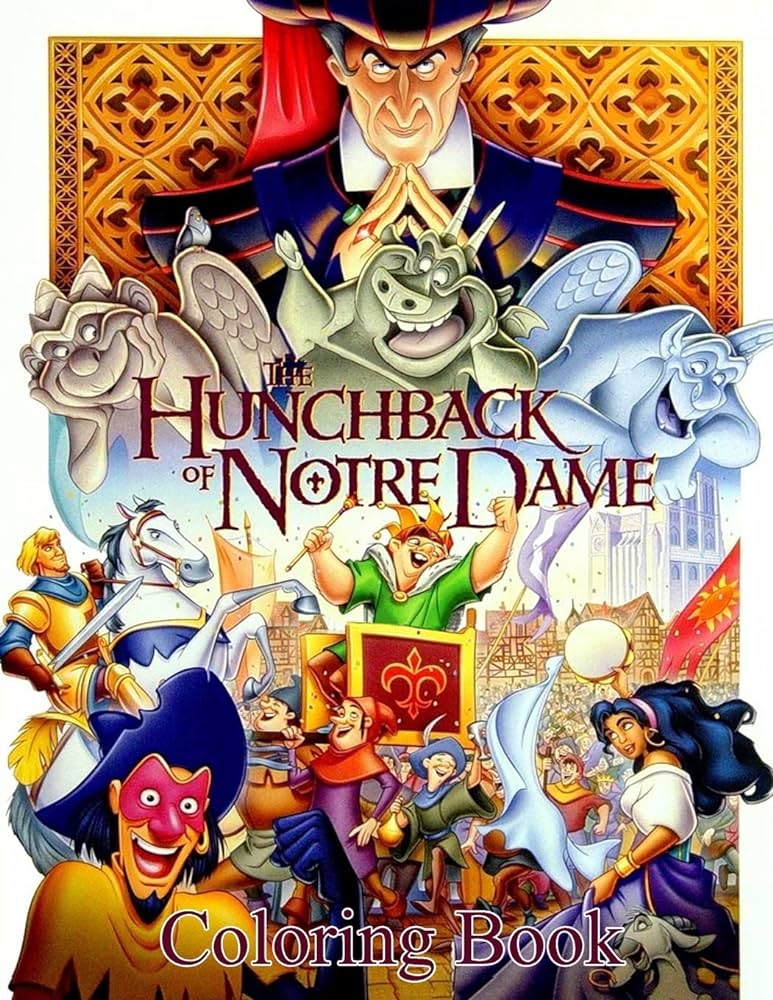 Hunchback of notre dame coloring book coloring book for kids and adults with fun easy and relaxing coloring pages by johnson linda