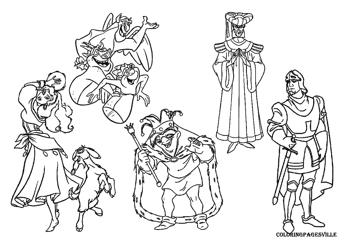 The hunchback of notre dame coloring pages