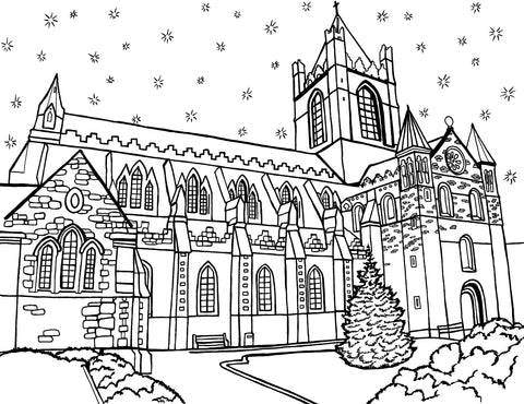 Christ church cathedral dublin ireland free coloring page â you