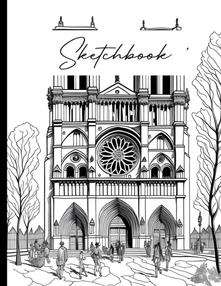 Sketch book notre dame paris coloring book detailed illustrations for a cheerful and serene setting big size x inch pag meyer harvey libros