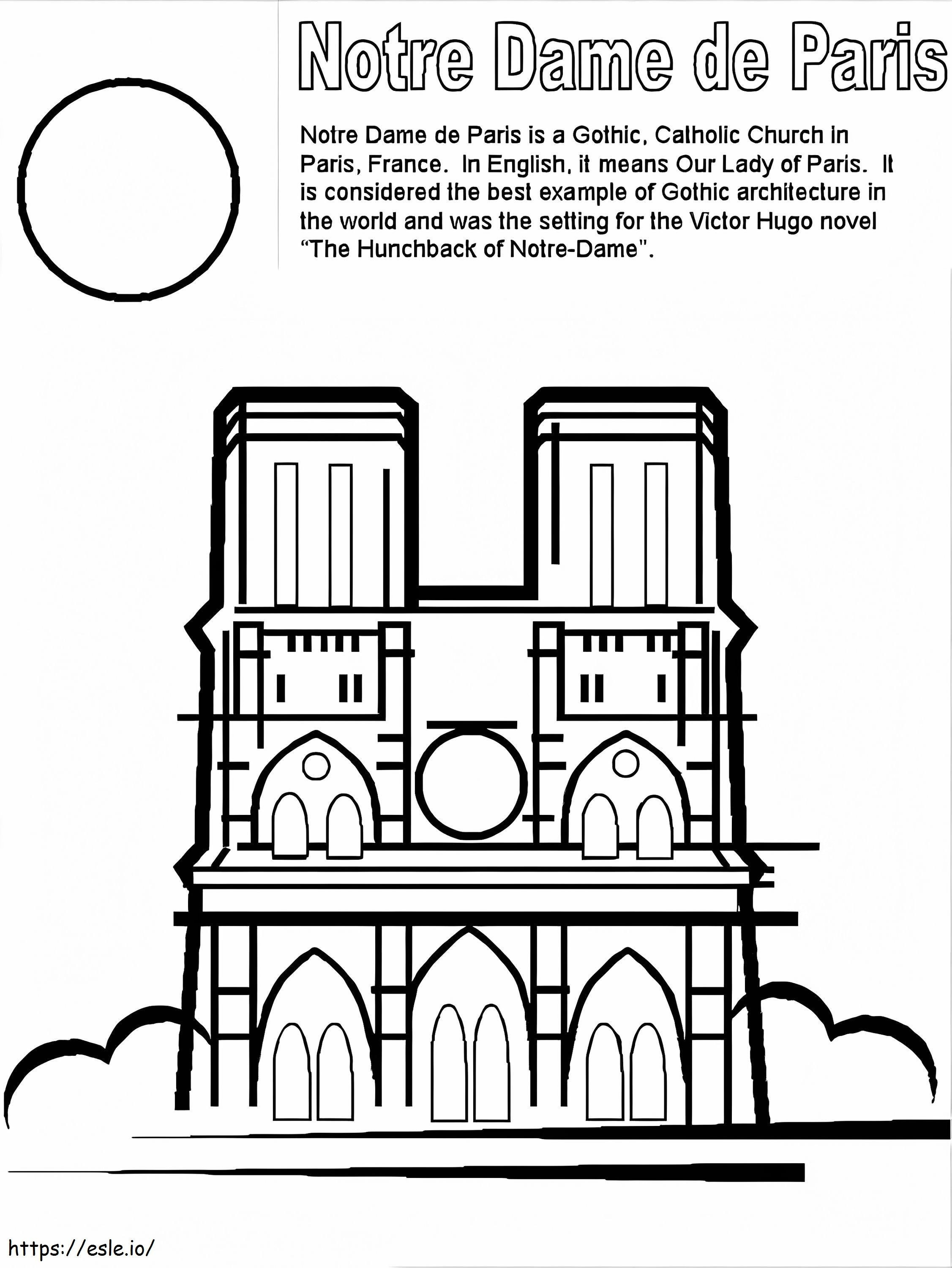 Notre dame cathedral coloring page