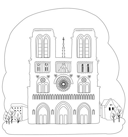 Notre dame coloring page free printable coloring pages