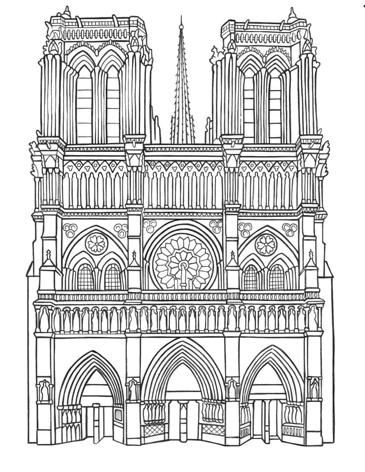Notre dame de paris coloring page