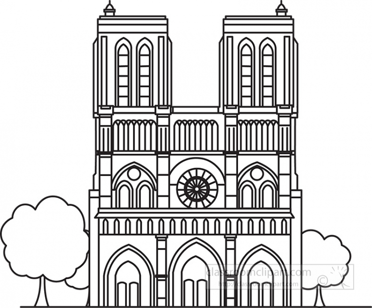 Places and buildings outline clipart