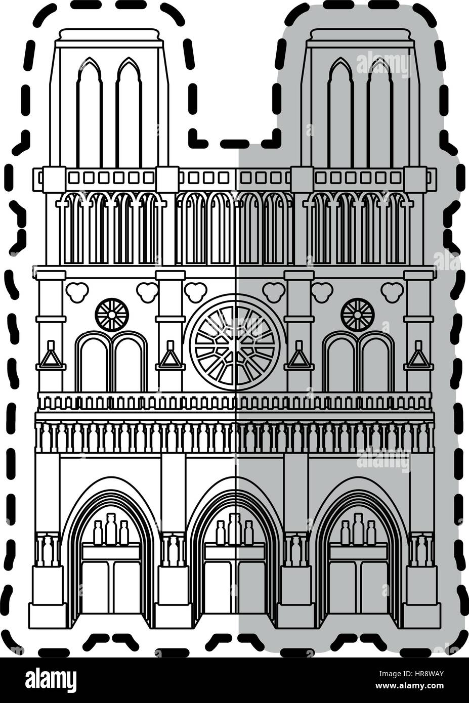 Notre dame cathedral paris icon image stock vector image art