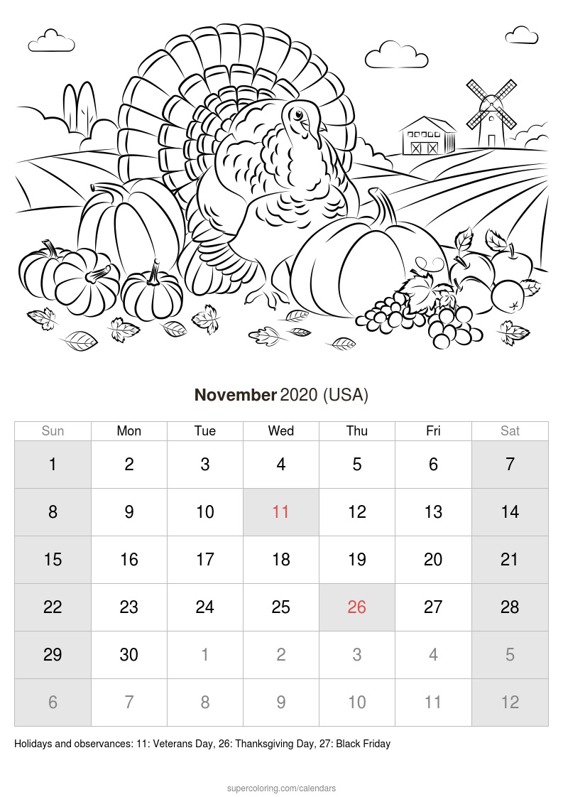 November calendar
