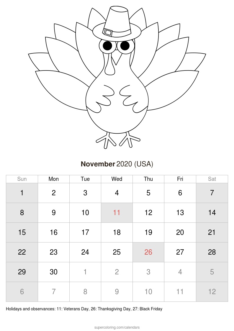 November calendar