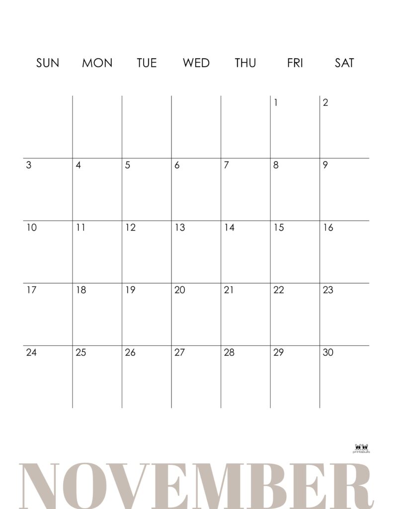 November calendars