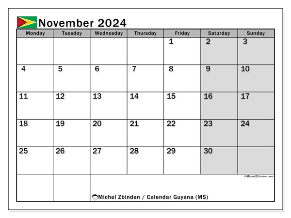 Calendar november
