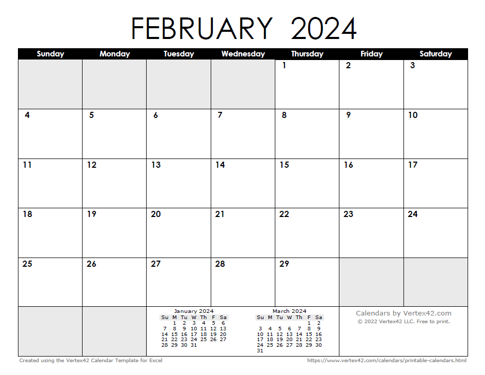 Free printable calendar