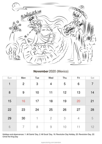 November calendar
