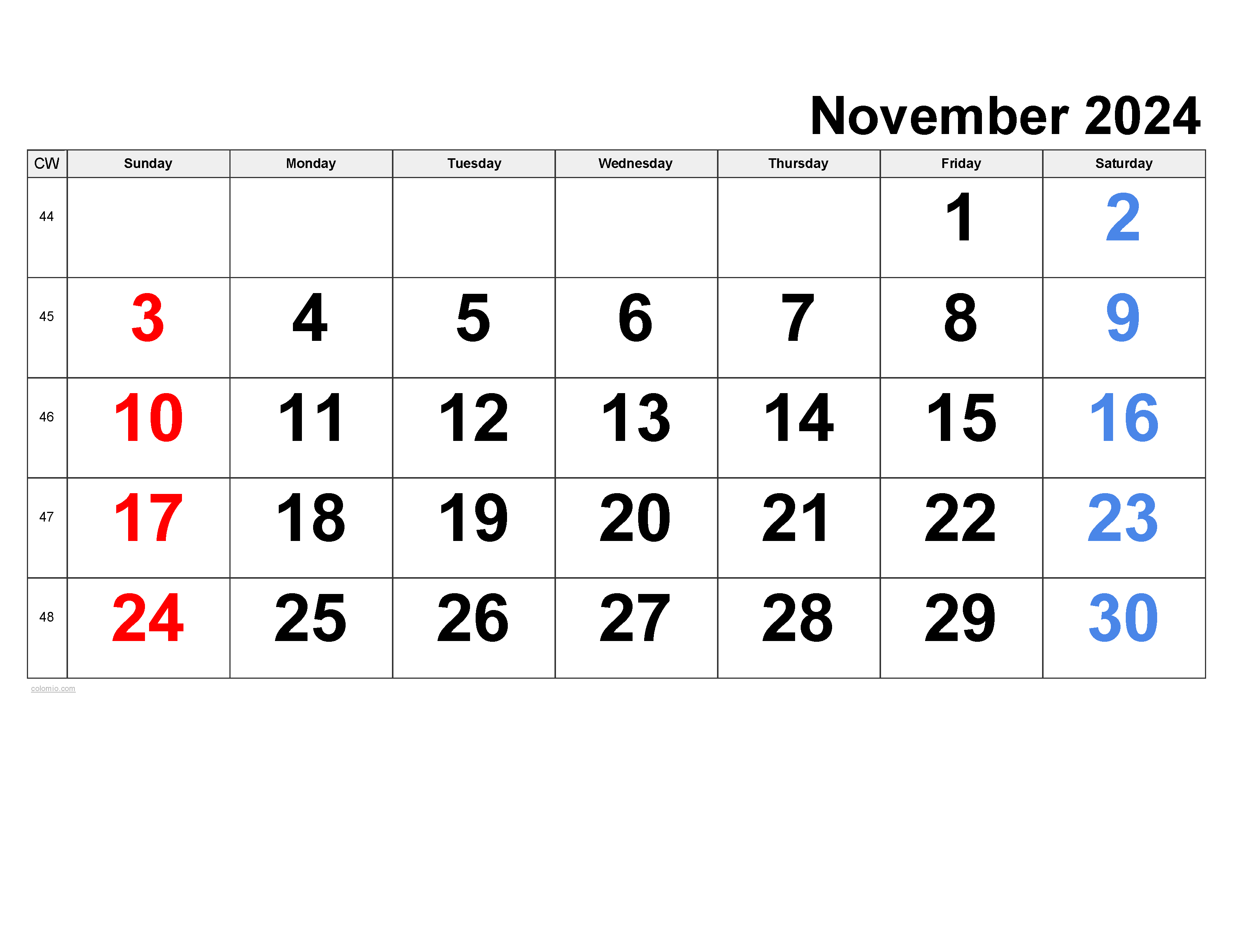 November calendar free printable pdf xls and png