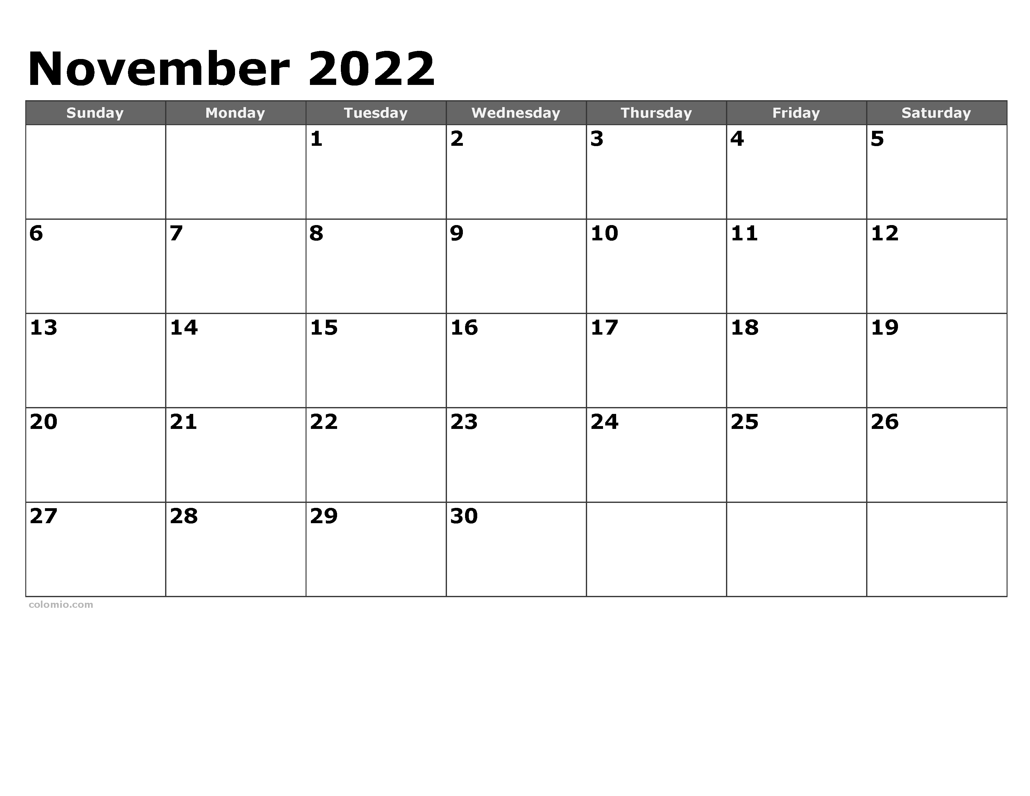 November calendar free printable pdf xls and png