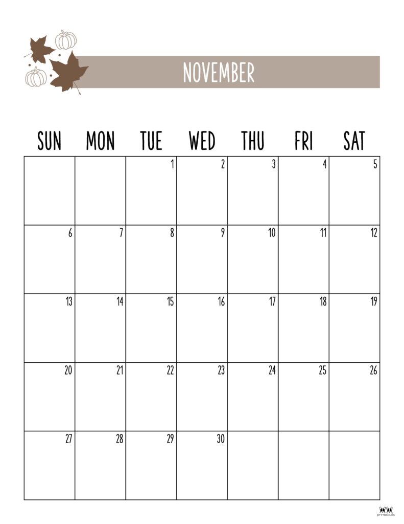 November calendars