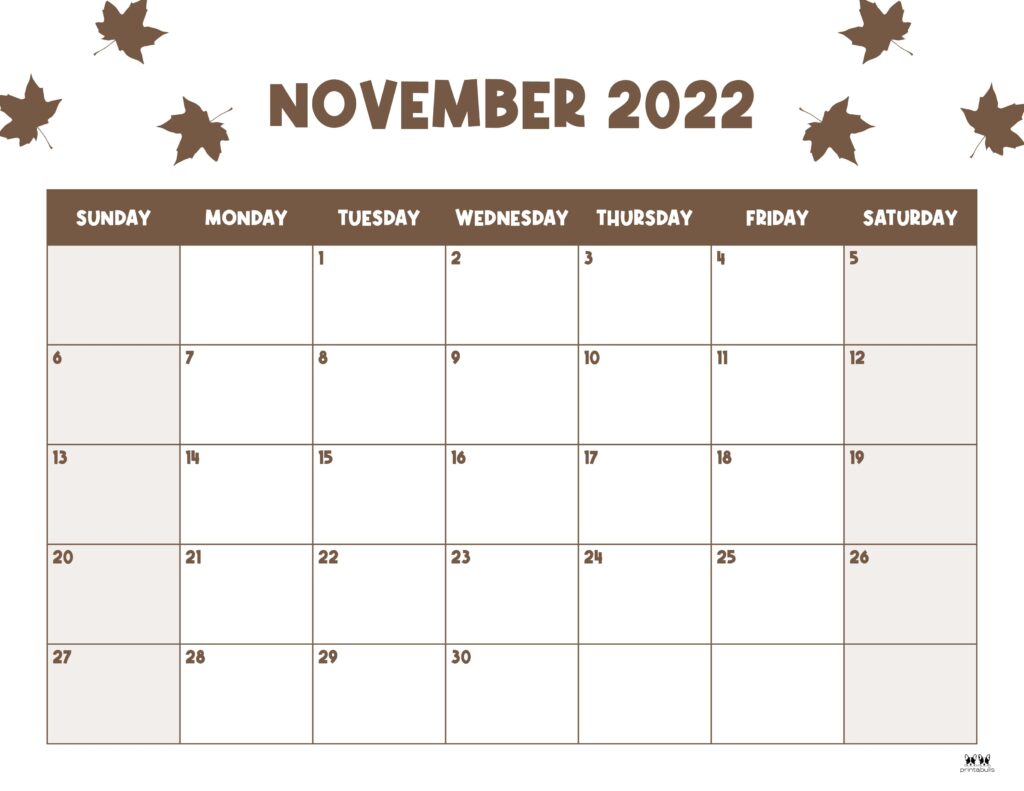 November calendars