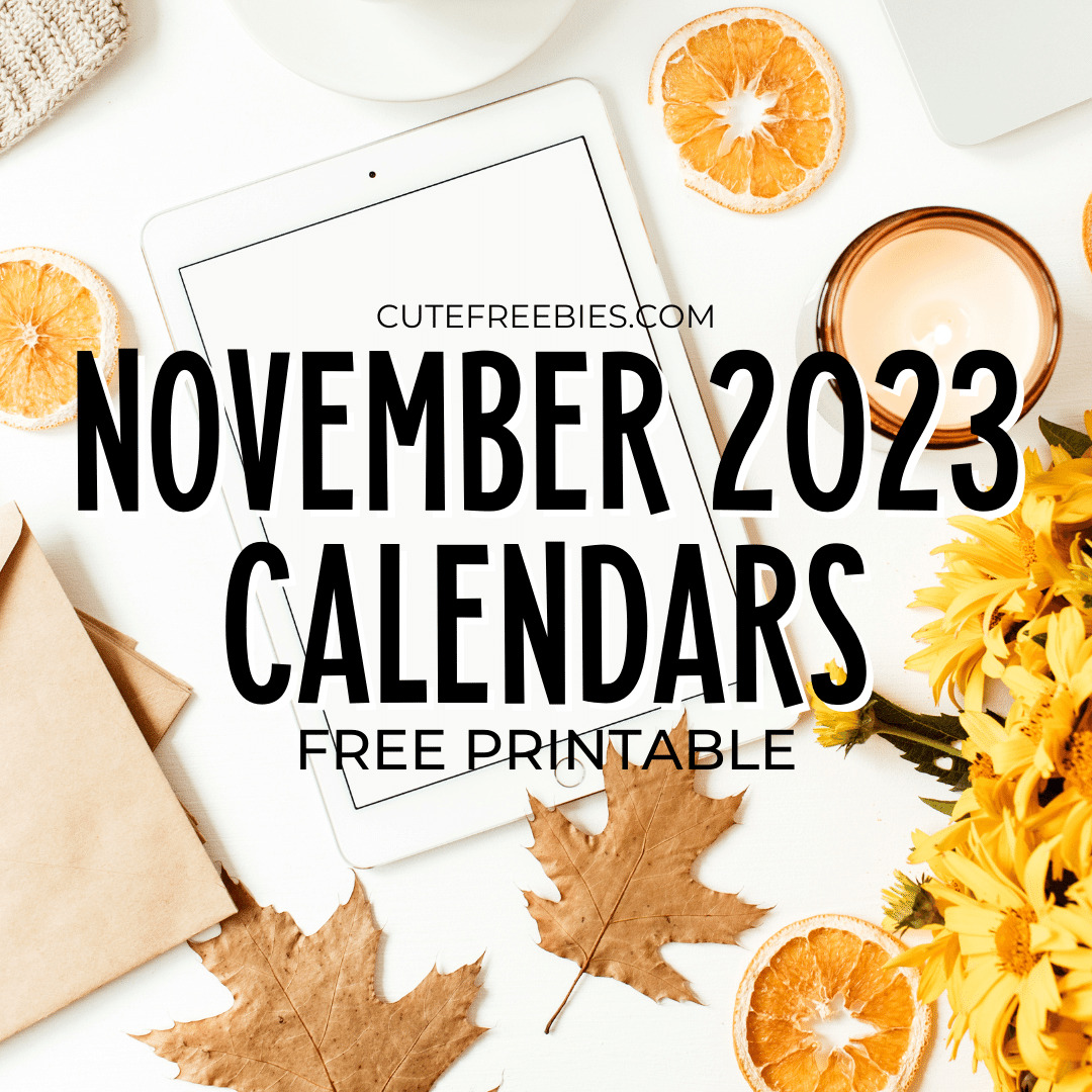 November calendar free printable