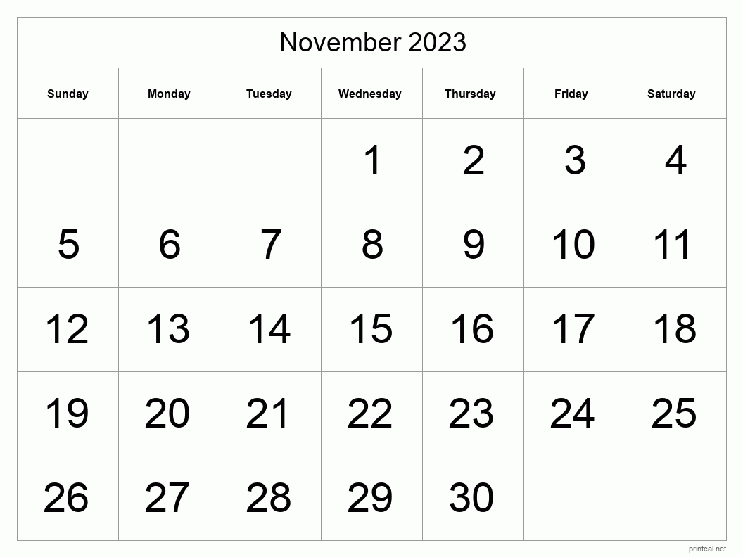 Printable november calendar free printable calendars