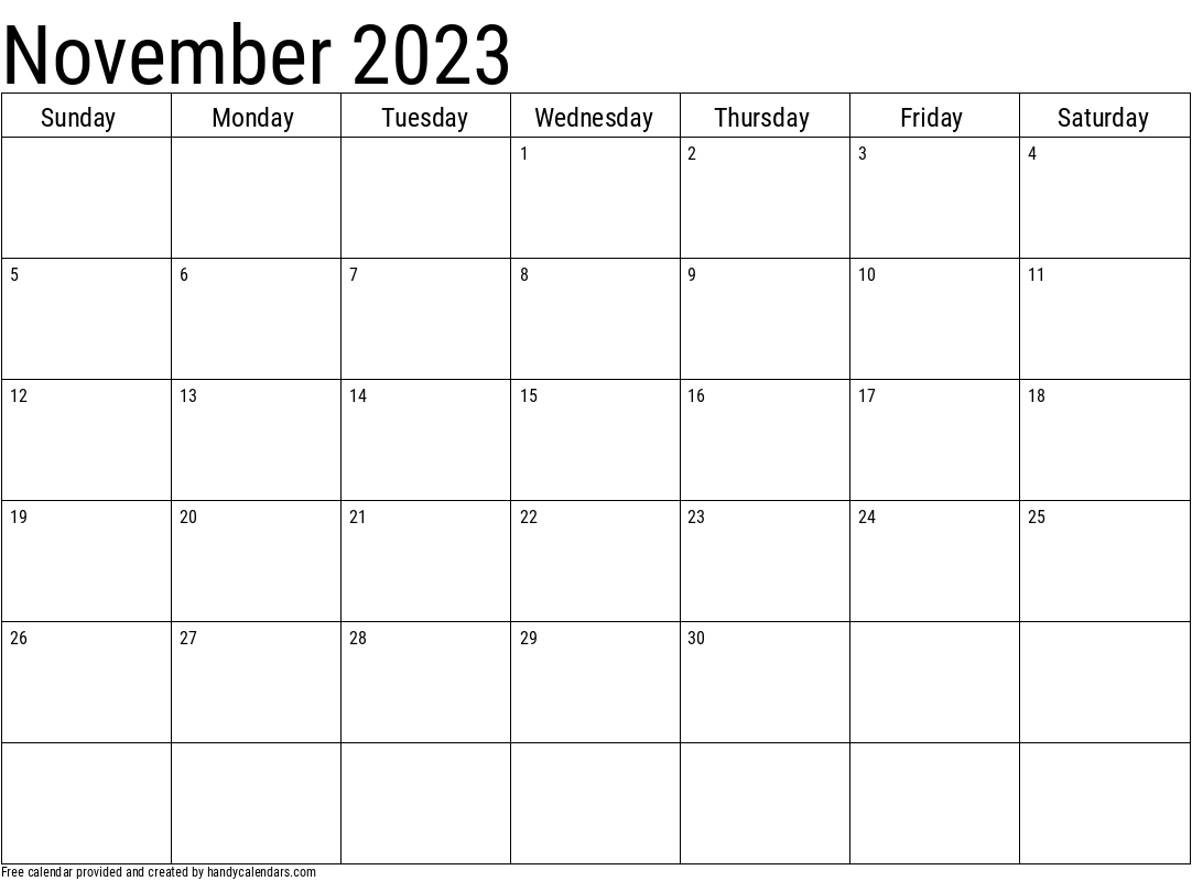 November calendars