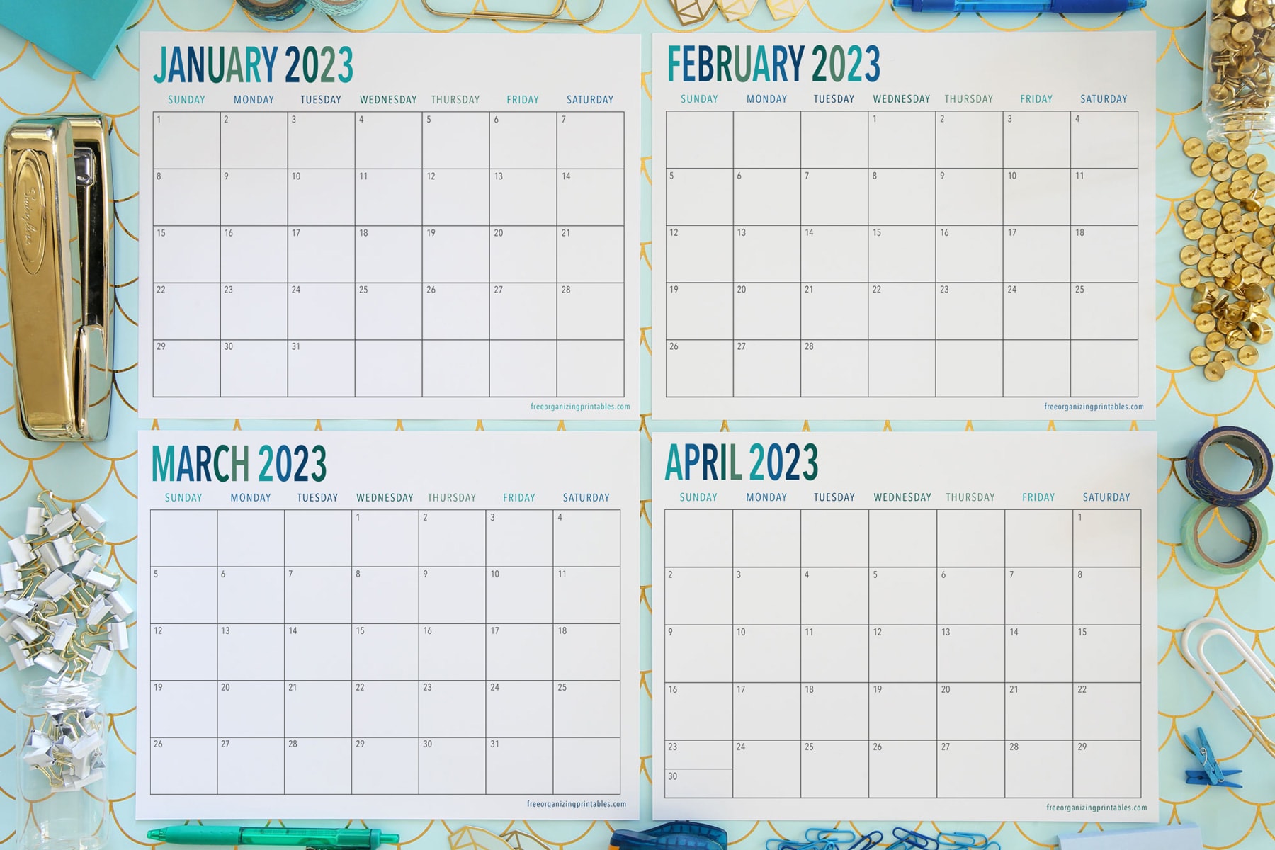 Free printable calendar free organizing printables