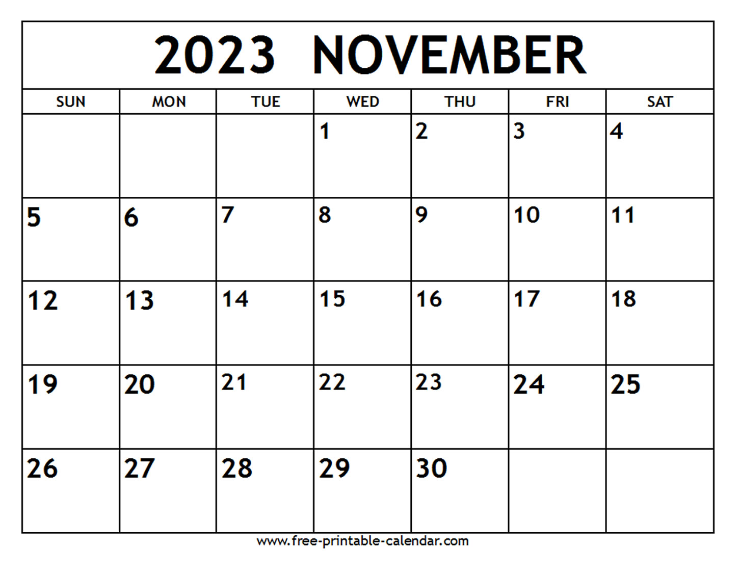 November calendar