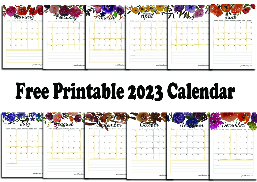Free printable floral planner calendar