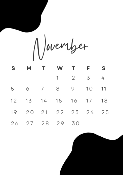 November calendar template