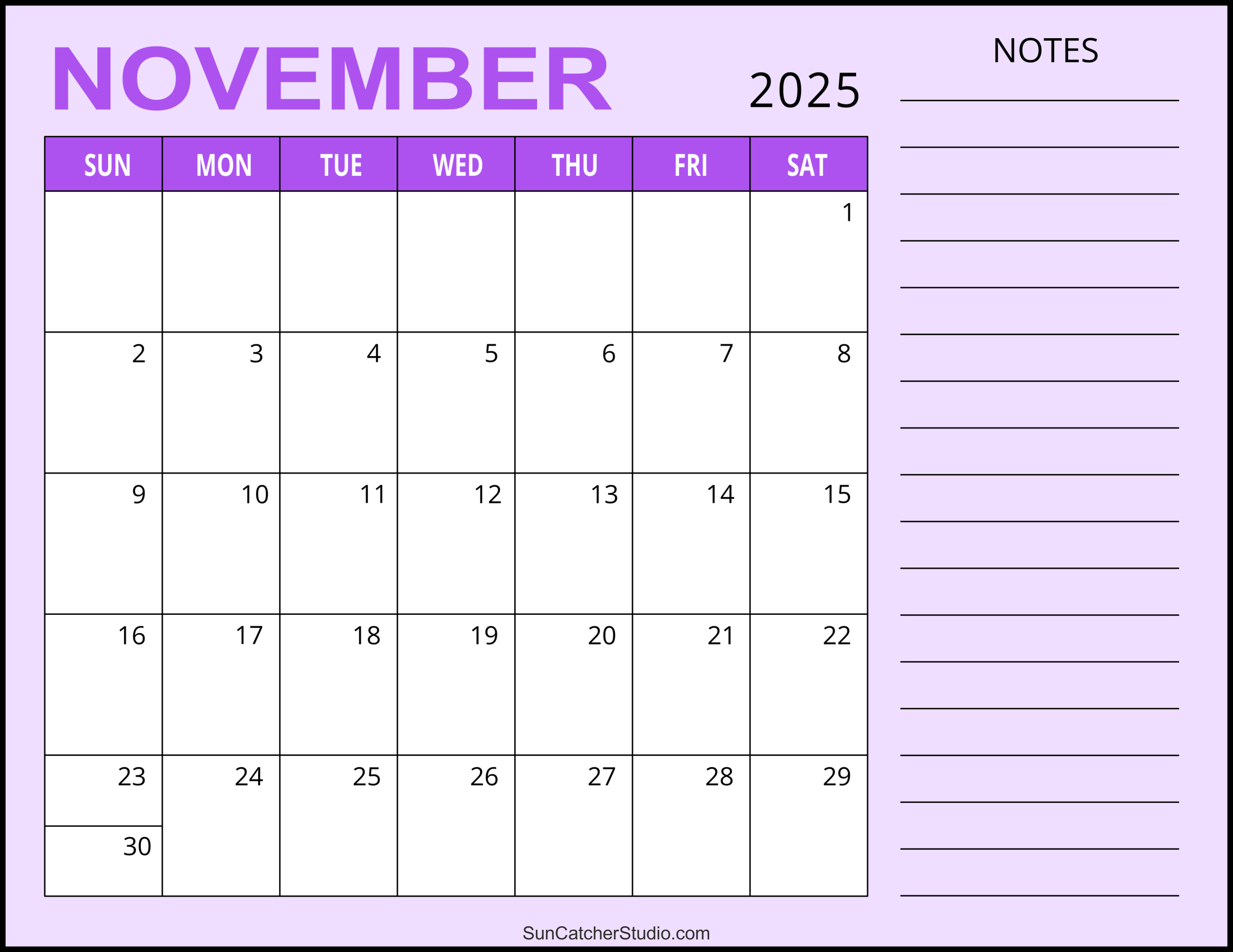 November calendar free printable â diy projects patterns monograms designs templates