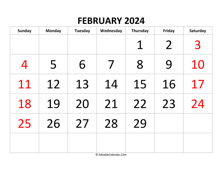 Editable calendar word pdf excel