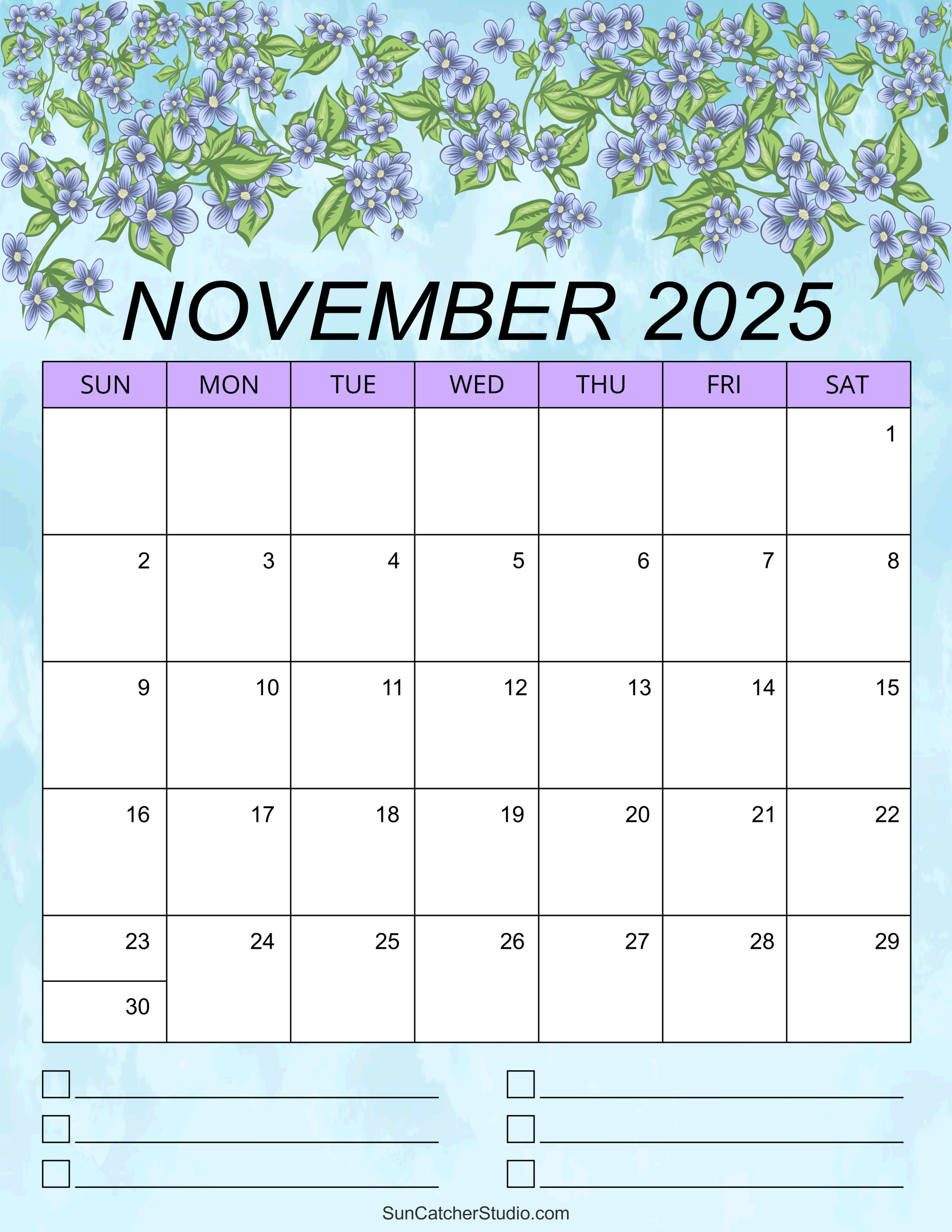 November calendar free printable â diy projects patterns monograms designs templates