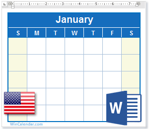 Calendar with us holidays