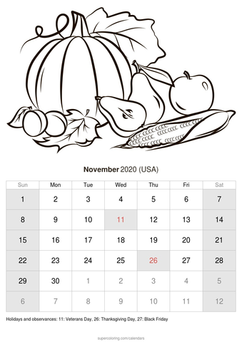 November calendar