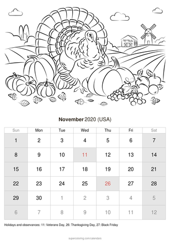 November calendar