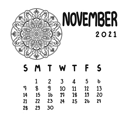 Calendar november month stock illustration