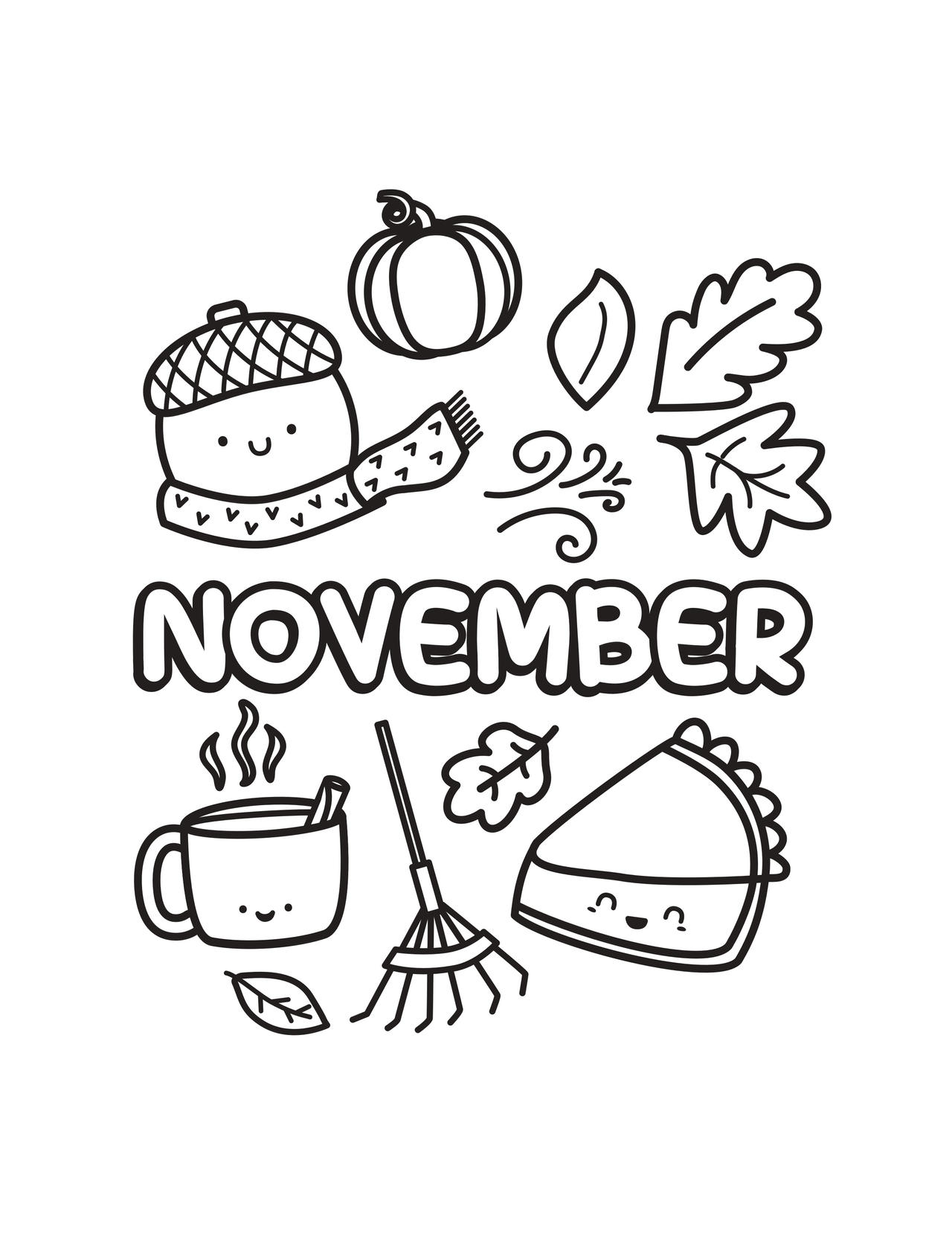 November coloring pages by coloringpageswk on