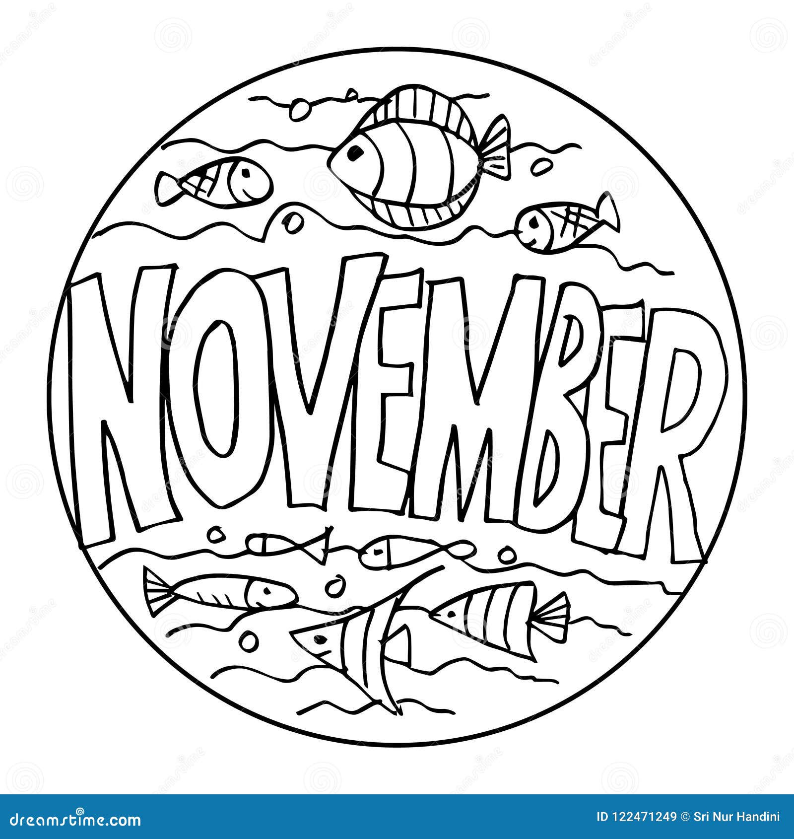 Color example november coloring pages for kids stock illustration