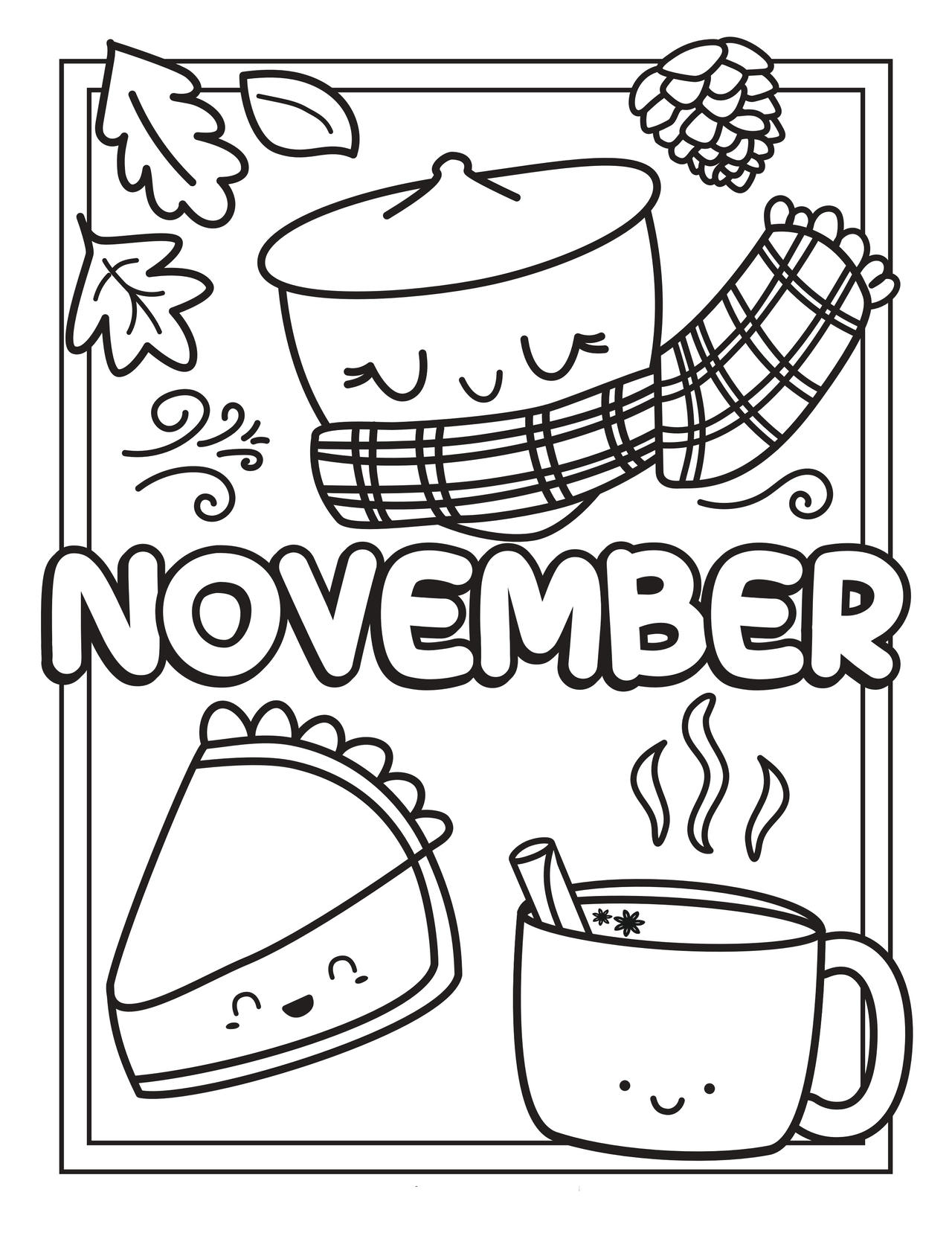 November coloring pages by coloringpageswk on