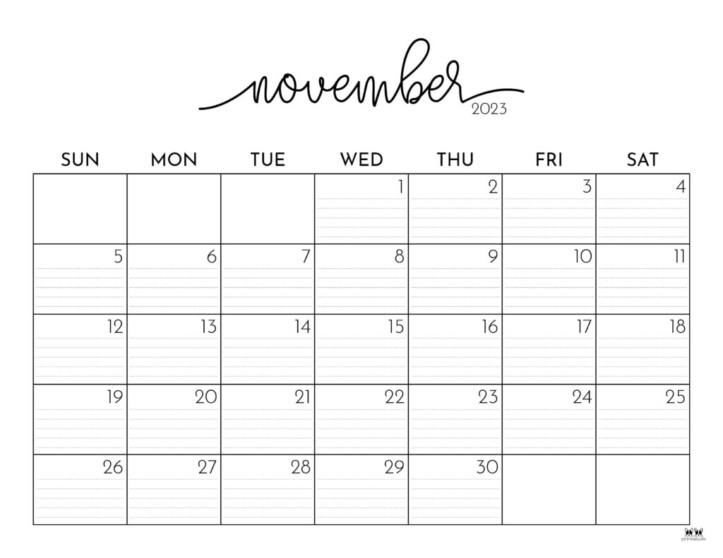 November calendars