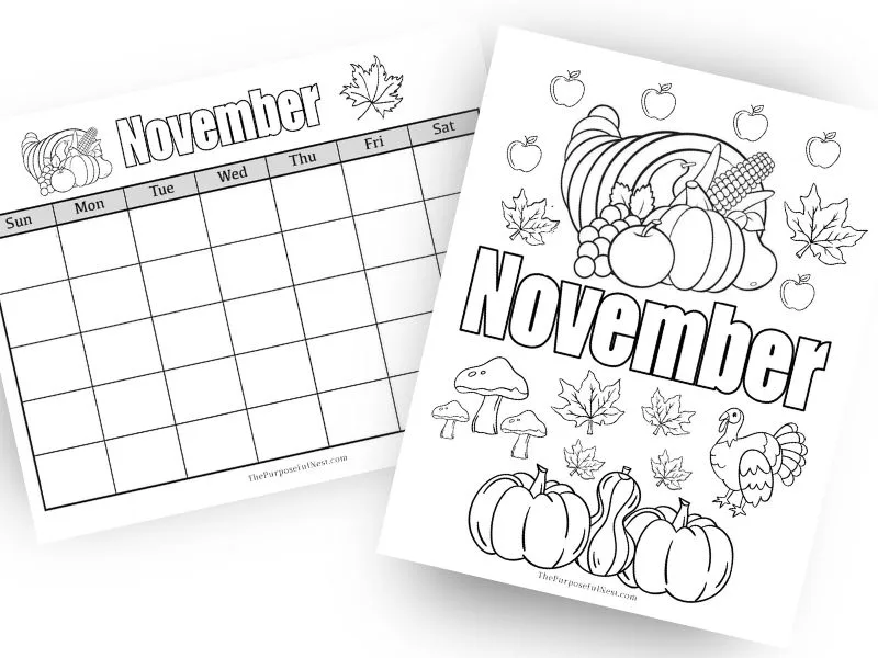 Free december coloring page and calendar for kids