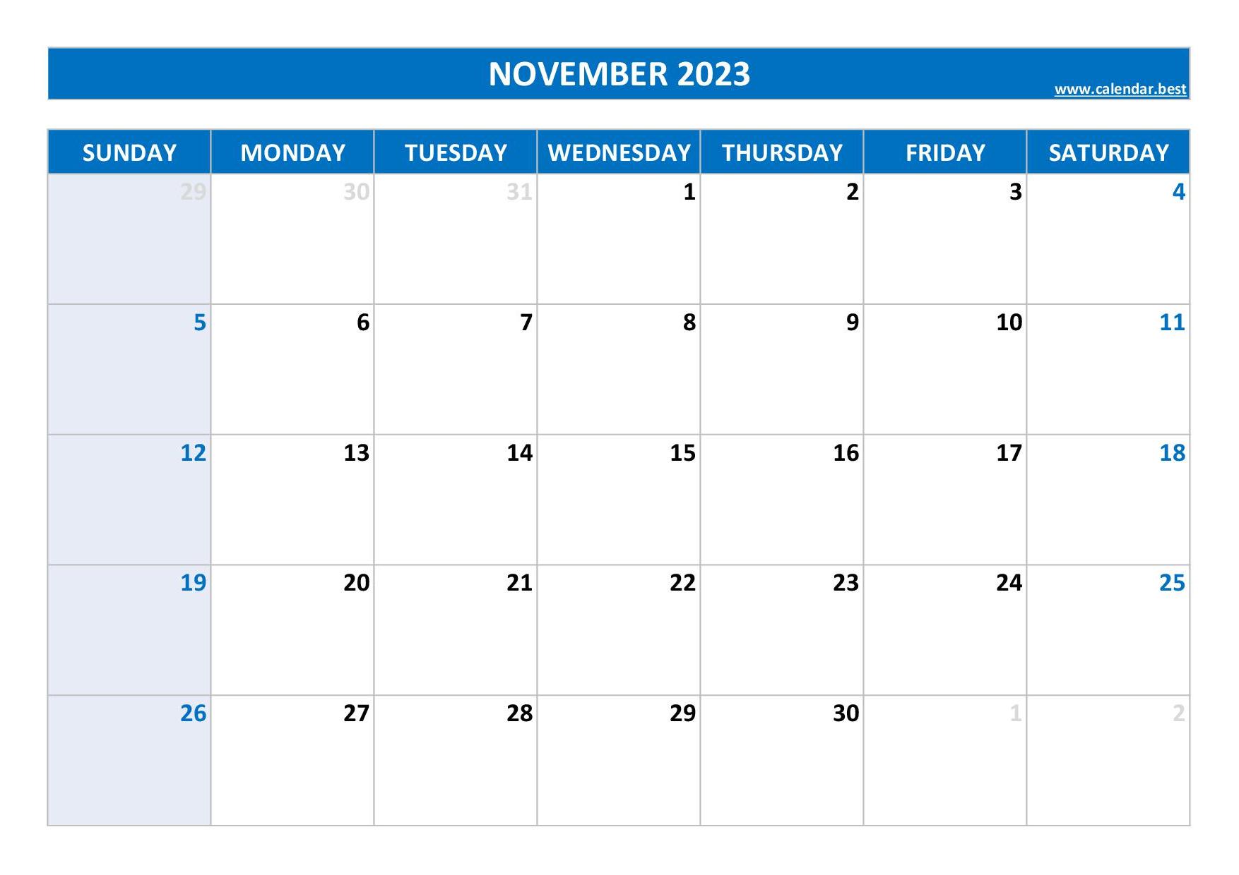 Printable monthly