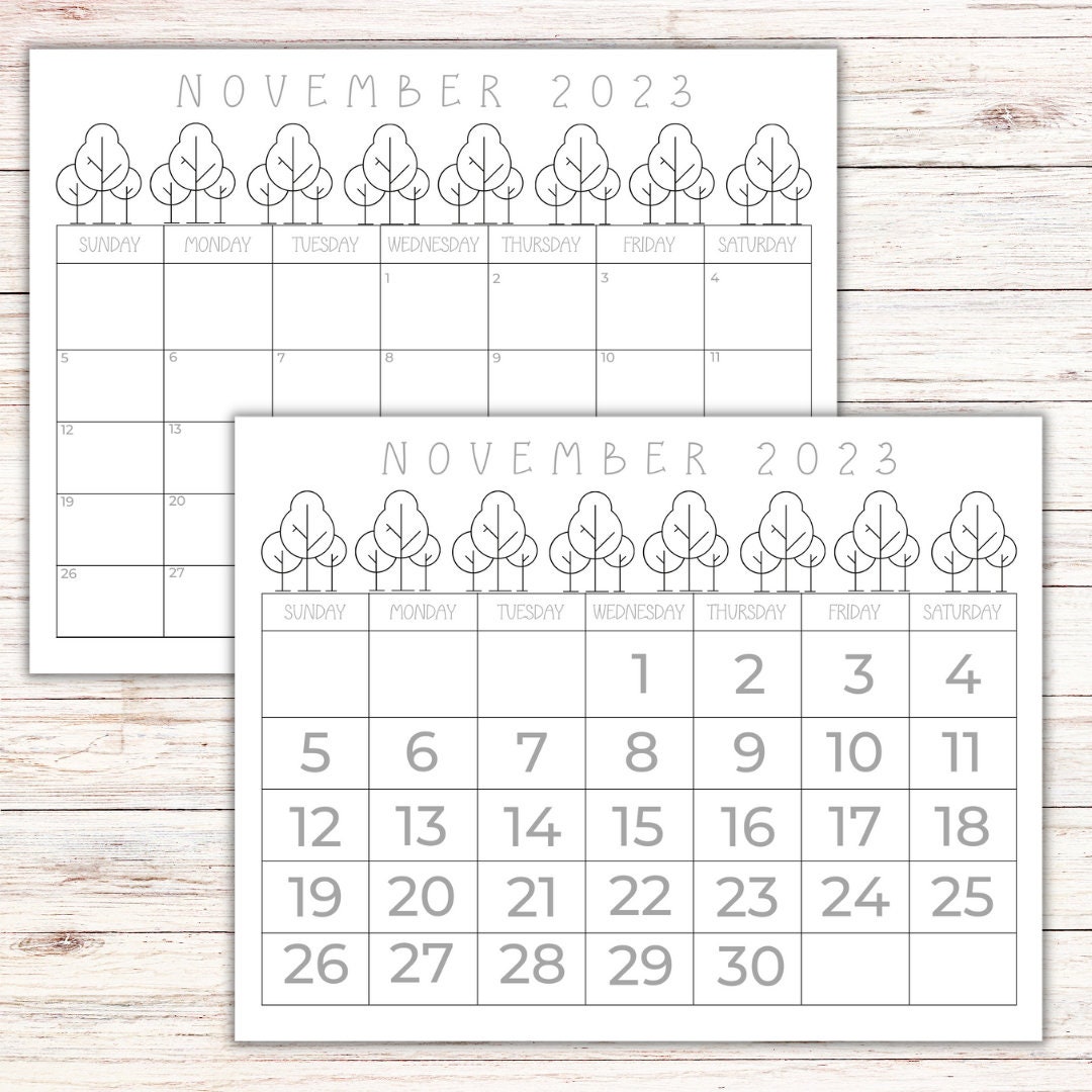 November calendar printable pdf calendar traceable calendar for kids calendar printable for november blank printable calendar