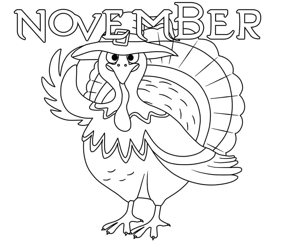November thanksgiving coloring page