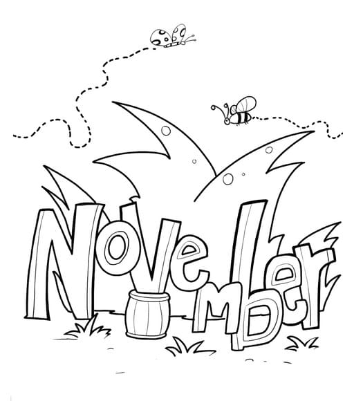 Print november coloring page