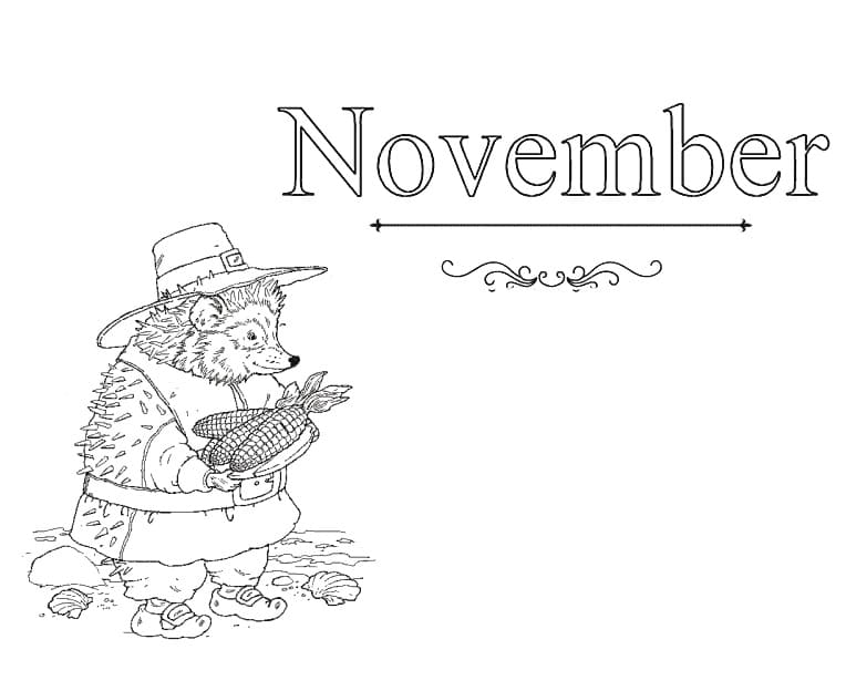 November free coloring page