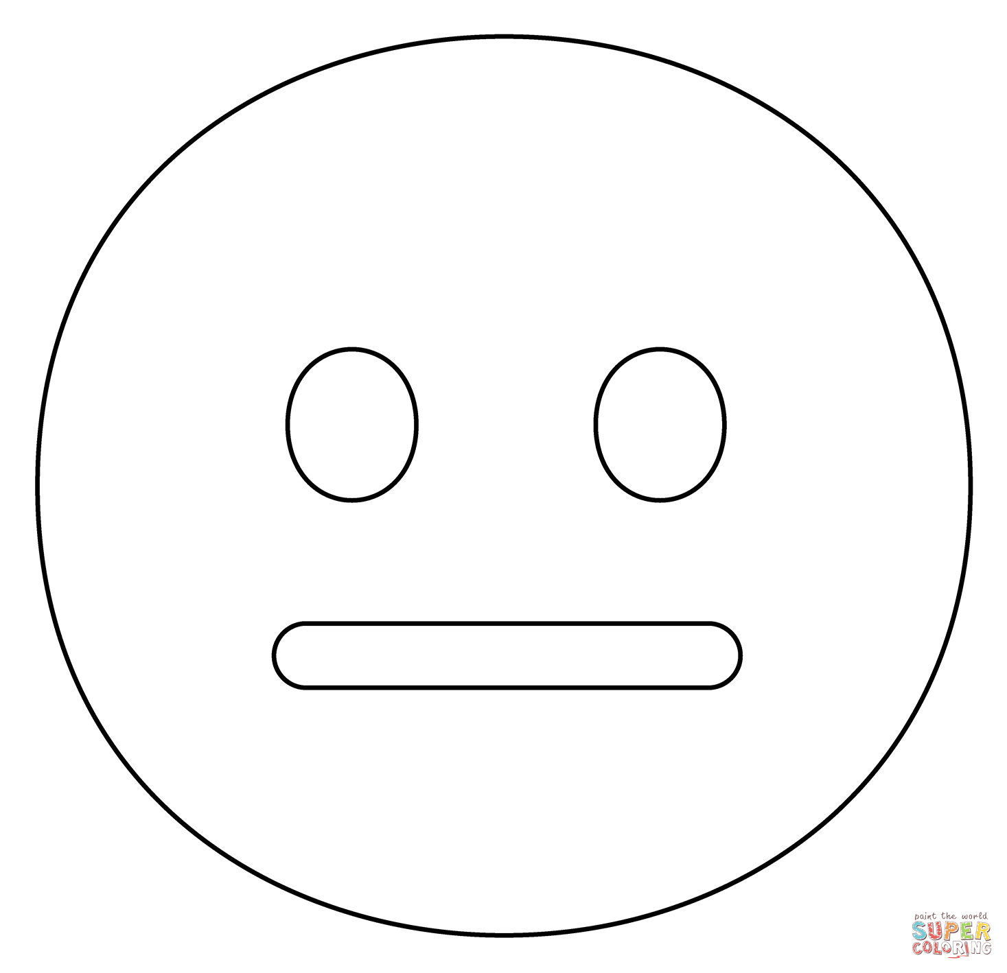 Neutral face emoji coloring page free printable coloring pages