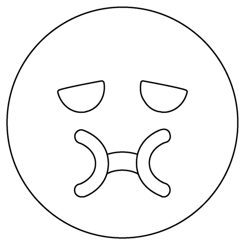Nauseated face emoji coloring page free printable coloring pages