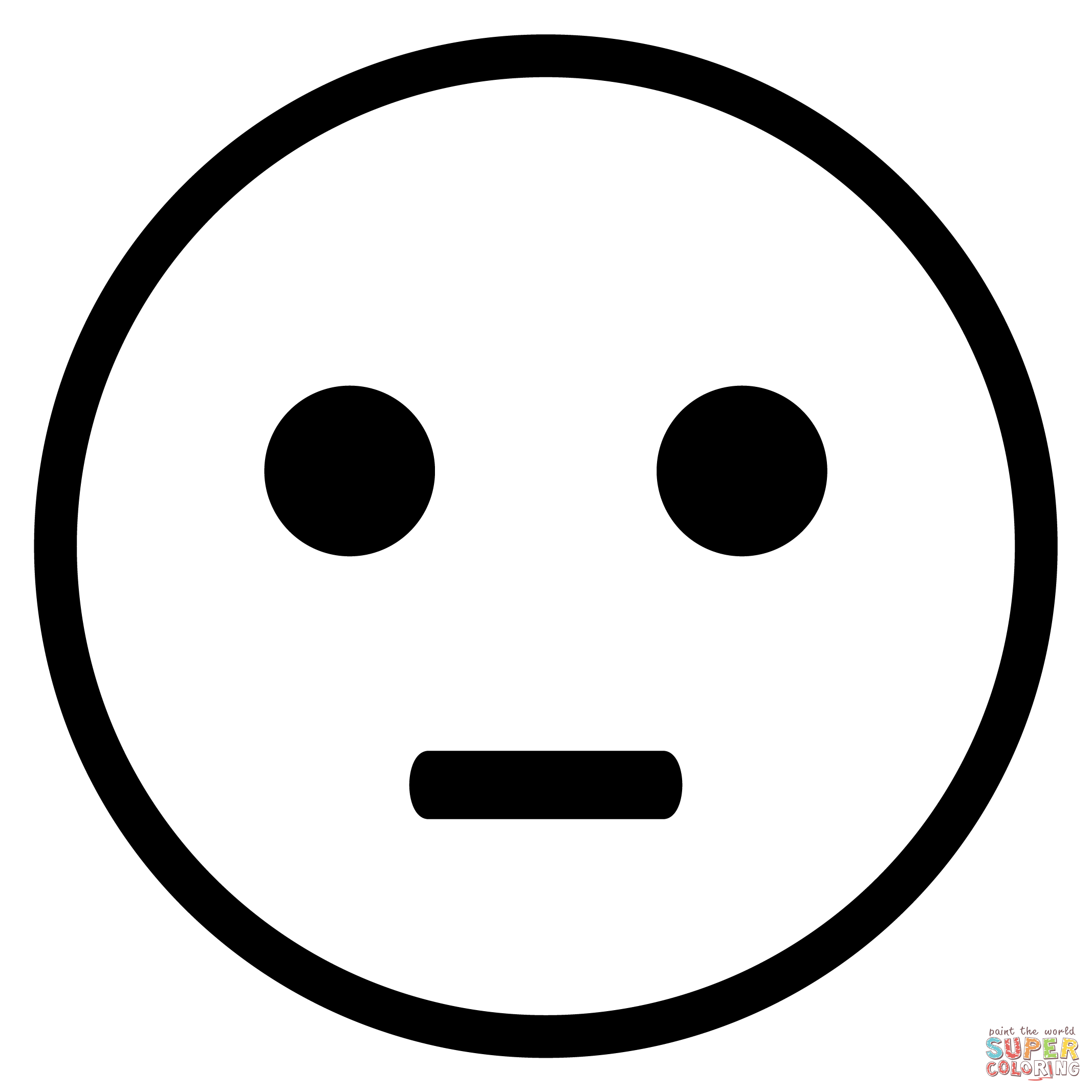 Neutral face emoji coloring page free printable coloring pages