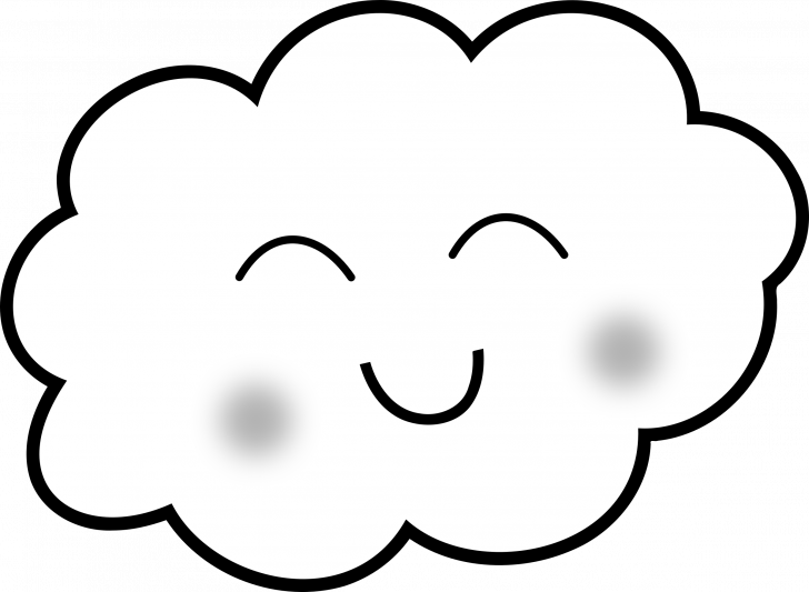 Clipart happy cloud coloring book page cartoons